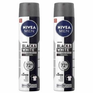 NIVEA MEN Black & White Invisible Spray, 2-Pack