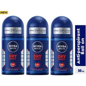 NIVEA MEN Dry Impact Roll-On, 3-Pack
