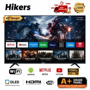 Hikers 43" Smart TV, A+ Grade Panel