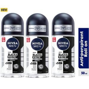 NIVEA MEN Black & White Roll-On, 3-Pack